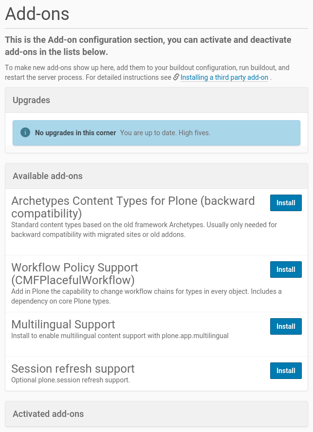 Add-on configuration
