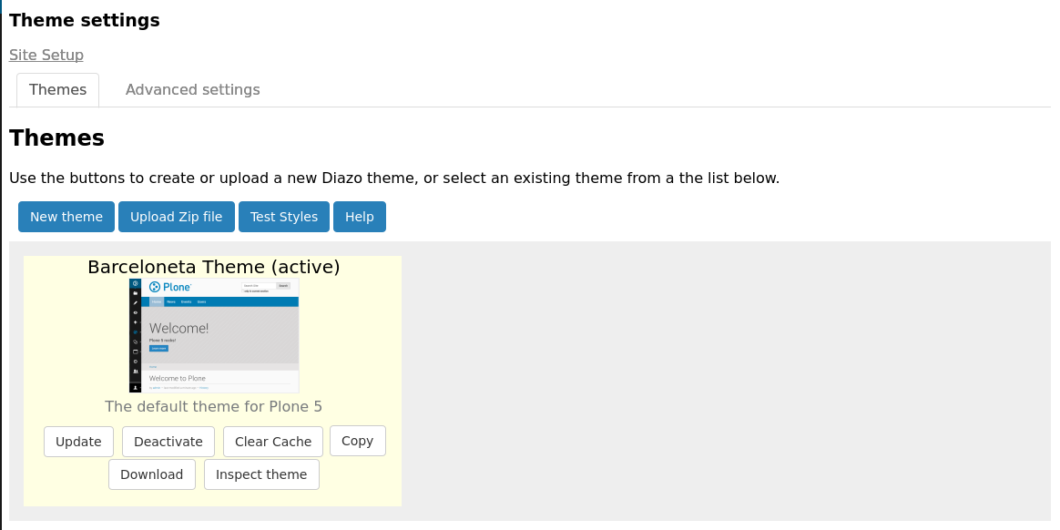 Theme configuration